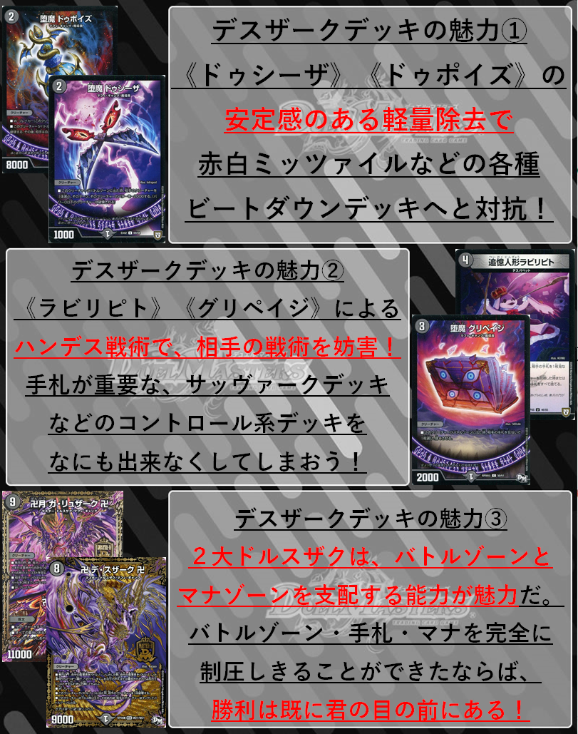デュエル・マスターズ】黒単デスザーク【環境デッキ集】: カードを買う/ カード通販 | トレコロ - トレカシングル販売、買取 デュエル・マスターズ】黒単デスザーク【環境デッキ集】: カードを買う/ カード通販 | トレコロ - トレカシングル販売、買取