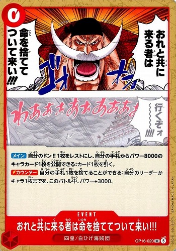 【ワンピ】Ｕ◇おれと共に来る者は命を捨ててついて来い!!! キズなし買取