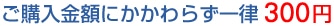 ご購入金額にかかわらず一律300円