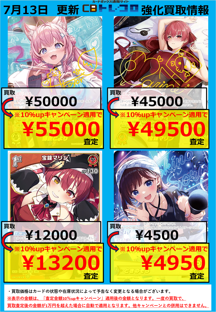 ホロカ買取表