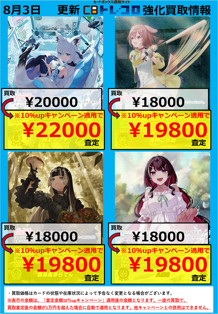 ホロカ買取表