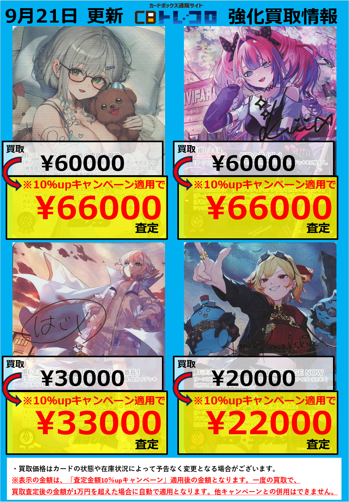 ホロカ買取表
