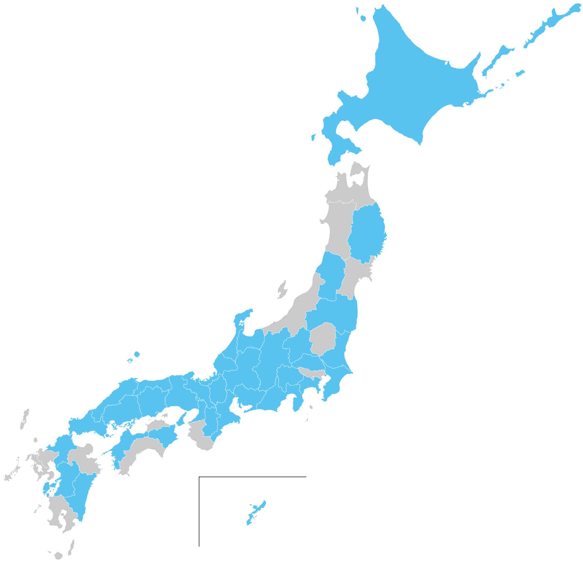 CARD BOX支援店日本地図